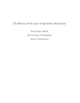 The History of the Law of Quadratic Reciprocity