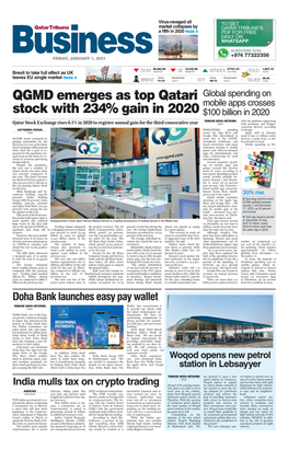 QGMD Emerges As Top Qatari Stock with 234% Gain in 2020