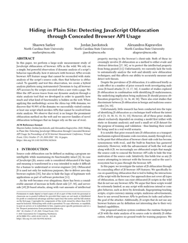 Detecting Javascript Obfuscation Through Concealed Browser API Usage