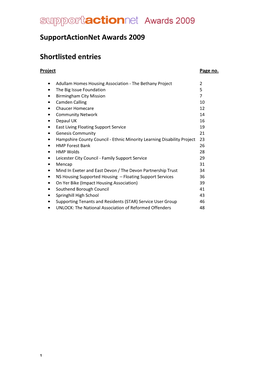 Supportactionnet Awards 2009 Entry Form