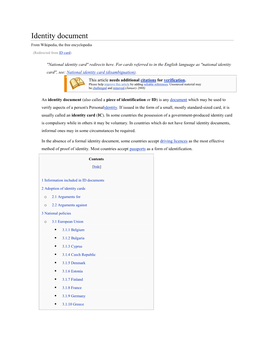 Identity Document from Wikipedia, the Free Encyclopedia