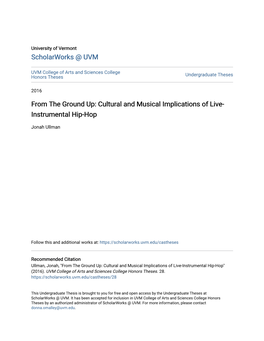 Cultural and Musical Implications of Live-Instrumental Hip-Hop