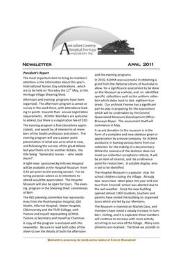 Newsletter April 2011