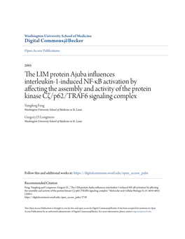 The LIM Protein Ajuba Influences Interleukin-1-Induced NF-Κb