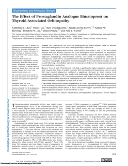 The Effect of Prostaglandin Analogue Bimatoprost on Thyroid-Associated Orbitopathy