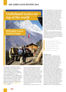 Helicopter Rescue Fraud in Nepal Underhand Tactics on Top of the World