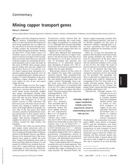 Mining Copper Transport Genes