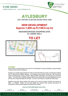 Aylesbury A41 Aston Clinton Road Hp22 5Ab