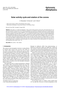 Solar Activity Cycle and Rotation of the Corona