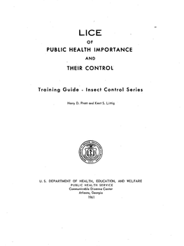 Lice of Public Health Importance and Their Control