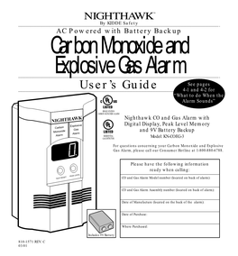 Carbon Monoxide and Explosive Gas Alarm