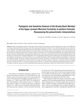 Pedogenic and Lacustrine Features of the Brushy Basin