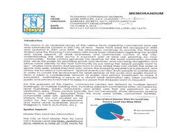 2012 CITY of NOVI COMMERCIAL LAND USE FACTS October 3, 2012 Page 2 of 5 Commercial Purposes