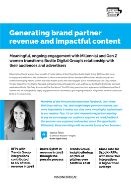 Generating Brand Partner Revenue and Impactful Content