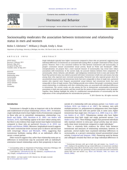 Sociosexuality Moderates the Association Between Testosterone and Relationship Status in Men and Women