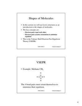 Shapes of Molecules VSEPR