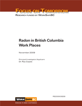 Radon in British Columbia Work Places