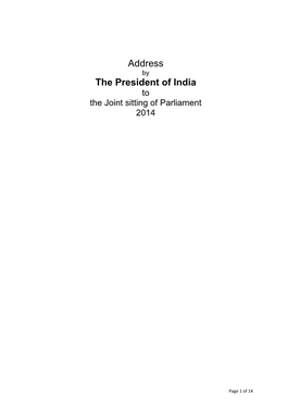 Address the President of India