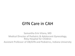 GYN Care in CAH