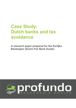 Dutch Banks and Tax Avoidance