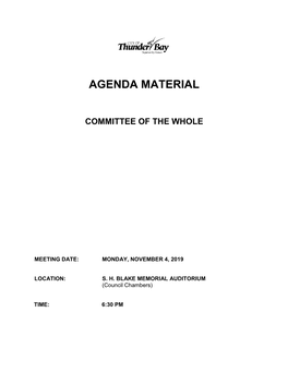 November 4, 2019 Committee of the Whole Agenda Package