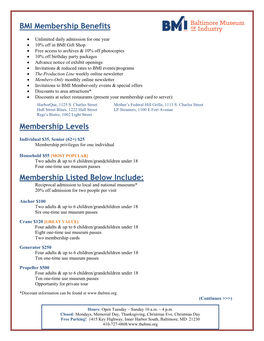BMI Membership Benefits