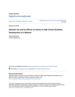 Abstract Art and Its Effects on Stress in High School Students: Development of a Method