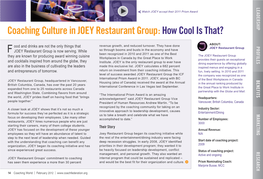 Coaching Culture in Joey Restaurant Group:How Cool Is That?