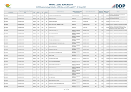 Supplementary Valuation Roll 4