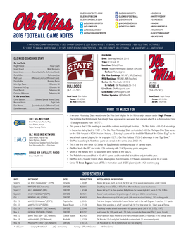 2016 Football Game Notes #Beatstate