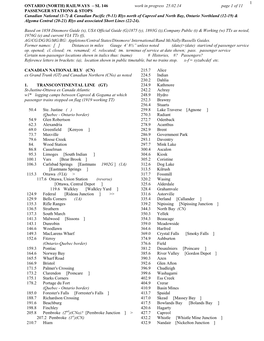 1 ONTARIO (NORTH) RAILWAYS – SL 146 Work in Progress 25.02.14