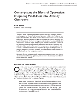 Integrating Mindfulness Into Diversity Classrooms