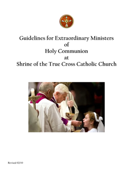 Guidelines for Extraordinary Ministers of Holy Communion at Shrine of the True Cross Catholic Church