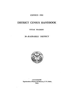 District Census Handbook, 39-Raebareli, Uttar Pradesh