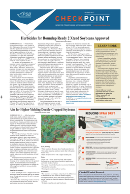 Herbicides for Roundup Ready 2 Xtend Soybeans Approved Pennsylvania Soybean Board HARRISBURG, Pa