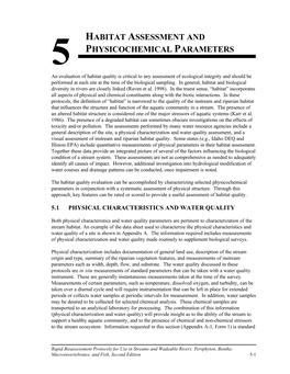 Rapid Bioassessment Protocols for Use in Streams and Wadeable Rivers