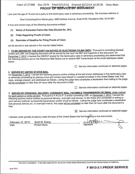 Case 12-27488 Doc 2276 Filed 02/12/14 Entered 02/12/14 16:30:35 Desc Main Document Page 1 Of