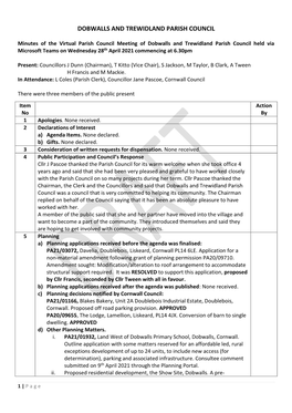 Dobwalls and Trewidland Parish Council