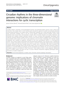 Implications of Chromatin Interactions for Cyclic Transcription Ignacio Pacheco-Bernal†, Fernando Becerril-Pérez† and Lorena Aguilar-Arnal*