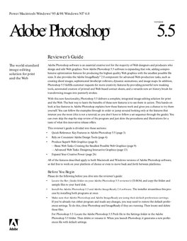 Adobe Photoshop 5.5 Reviewer's Guide