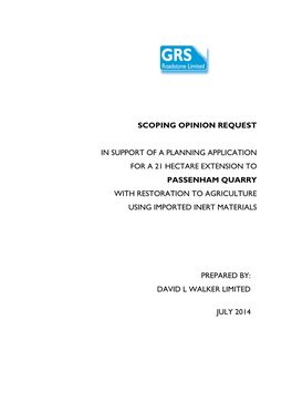 Scoping Opinion Request