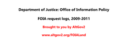Department of Justice: Office of Information Policy FOIA Request