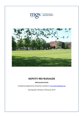 Deputy Mis Manager