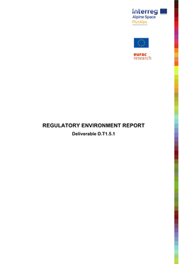 REGULATORY ENVIRONMENT REPORT Deliverable D.T1.5.1