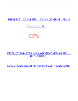 District Disaster Management Authority Sindhudurg