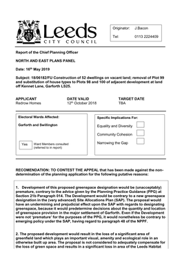 18/06182/FU Construction of 52 Dwellings on Vacant Land