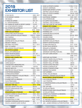 2019 Exhibitor List