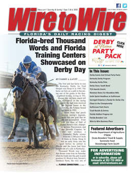 Florida-Bred Thousand Words and Florida Training Centers