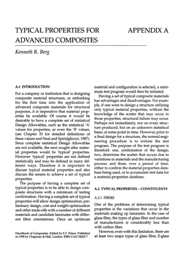 Typical Properties for Advanced Composites and 5-2 Glass