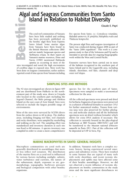 Benthic Algal and Seagrass Communities from Santo Island in Relation to Habitat Diversity